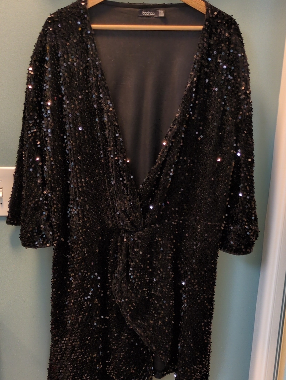 Boohoo Black Sequin Mini Dress Plus